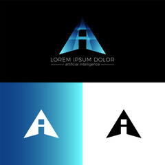 Artificial Intelligence logo design. Modern AI logo design template
