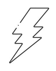 シンプルでスタイリッシュな稲妻マーク - 雷の形の線アイコンや充電切れのイメージ素材
