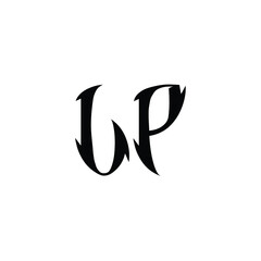 Obraz premium LP monogram logo design letter text name symbol monochrome logotype alphabet character simple logo