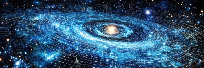 Spiral Galaxy, Cosmic Web, Starfield Background, Space Exploration, Science Fiction