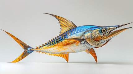 Vibrant swordfish showcasing detailed colors and textures in a studio setting