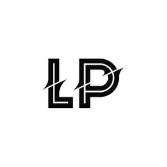 LP monogram logo design letter text name symbol monochrome logotype alphabet character simple logo