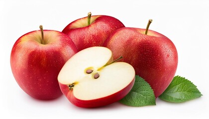 red apples with a slice