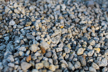 Gravel Rocks Texture Creates a Natural Background with Rough, Grey, and Textured Elements Scattered Close Up