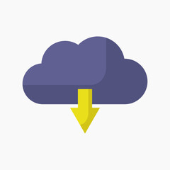 Cloud storage download icon vector