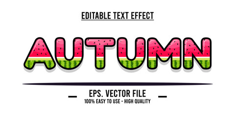 Autumn word typography poster. Editing manipulation word for postcard, autumn icon, logo for advertising or design element. Autumn vector style typography