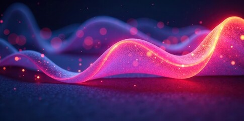 Luminous silk fibers glowing with inner light, glow, colors