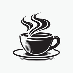 coffee or tea drink cup vector logo 