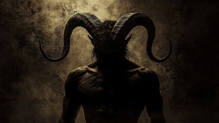 Dark Fantasy: The Shadowy Figure with Majestic Horns