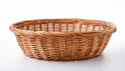 wicker basket isolated on white background