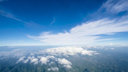 Fototapeta premium 広々とした快晴の青空 雲 背景素材 チラシ・バナー・動画素材 AI生成素材