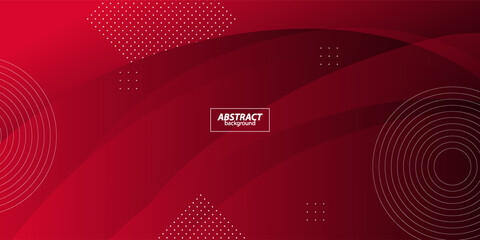 Abstract red wave geometric banner background with 3d look and simple pattern. Vector eps10