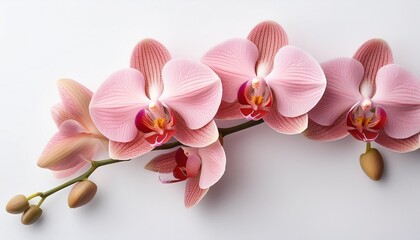pink orchid on white background