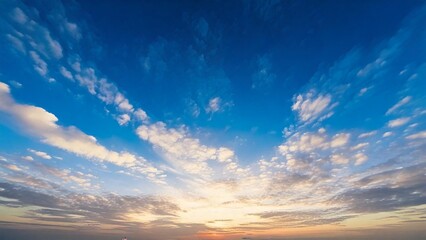 Fototapeta premium 広々とした快晴の青空 雲 背景素材 チラシ・バナー・動画素材 AI生成素材