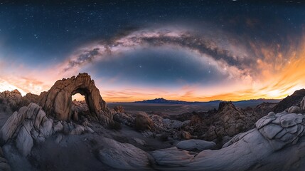 Desert Archway Underneath a Starry Night Sky