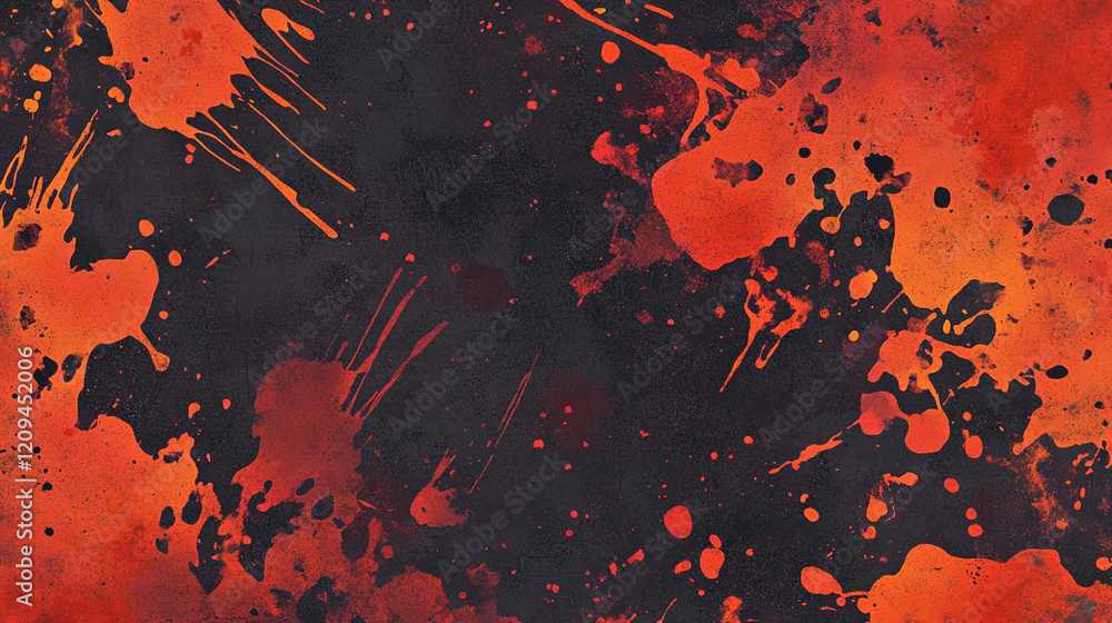Poster vivid lava texture showcasing dynamic red and orange splashes with darker undertones, representing t