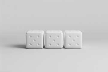 Concept of 6 blank dice mockup to form a 6-letter word, minimalist design, clean background, high-resolution, soft shadows, realistic textures. Generative Ai.