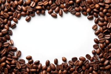 Freshly Roasted Coffee Beans in a Framed Composition for Coffee Lovers and Culinary Enthusiasts