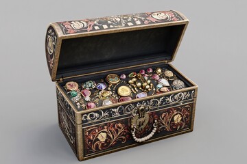 treasure chest isolated on white