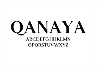 Qanaya font for logo and headline. Isolated vector typeset