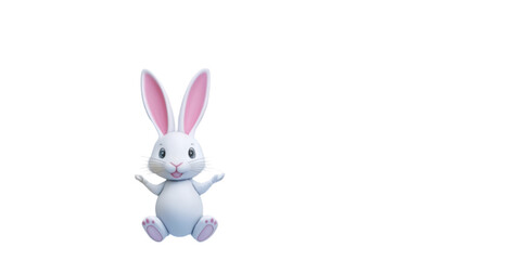 Cute Rabbit on White Background
