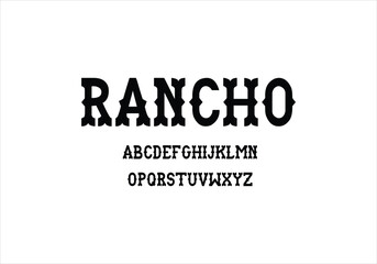 Rancho font for logo and headline. Isolated vector typeset