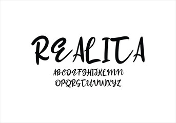 Realita font for logo and headline. Isolated vector typeset