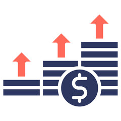 Wealth Growth glyph color icon