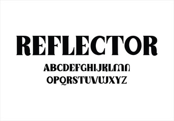 Reflector font for logo and headline. Isolated vector typeset