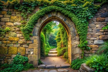 Obraz premium Majestic stone arch, architectural marvel, whispers of ancient history.