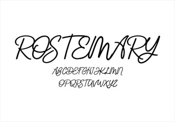 Rostemary font for logo and headline. Isolated vector typeset