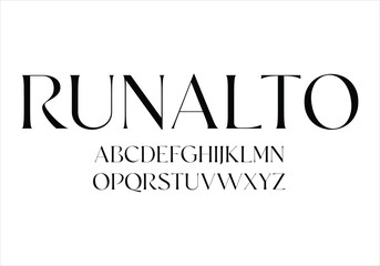 Runalto font for logo and headline. Isolated vector typeset