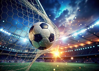 Miniature soccer mayhem! Tilt-shift photography reveals a thrilling night game goal explosion.