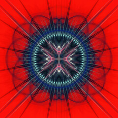 Radiating visionary cross ornament