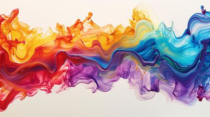 Fototapeta premium Vibrant Abstract Painting Flowing Colors