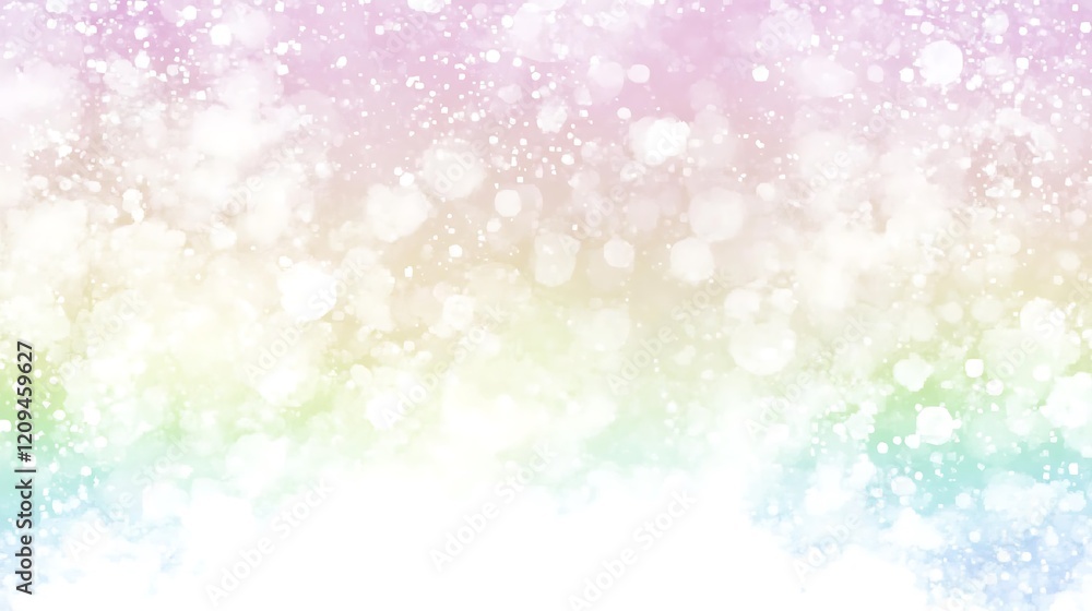 Poster pastel bokeh background with sparkling lights and soft colors