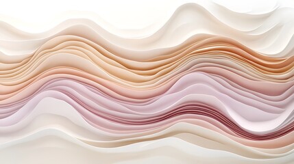 Obraz premium Abstract Wavy Layered Paper Design in Pastel Shades