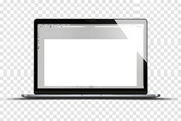 Empty browser window on transparent background, minimalist web page mockup with toolbar, clean lines, soft shadows, high clarity. Generative Ai.