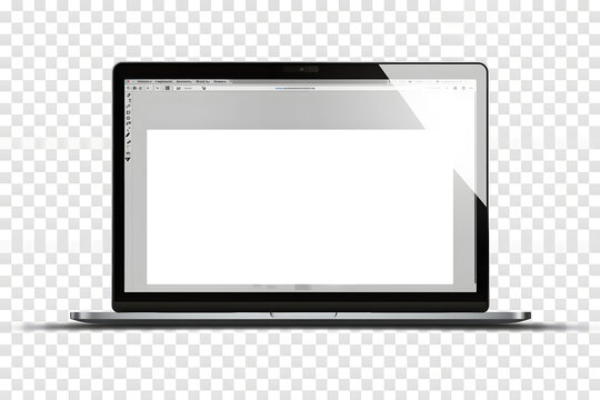 Empty browser window on transparent background, minimalist web page mockup with toolbar, clean lines, soft shadows, high clarity. Generative Ai.