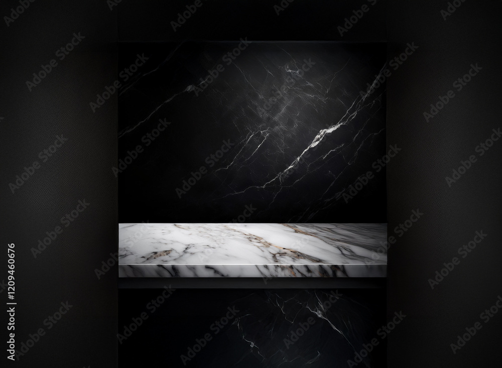 Aufkleber dramatic low-key lighting illuminates a sleek, horizontal presentation of contrasting black and whit