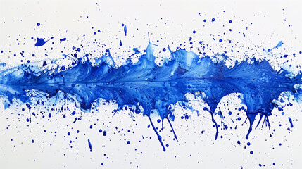 Obraz premium Abstract Blue Paint Splatter on White Background