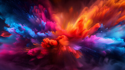 Obraz premium Vibrant Explosion of Colors in Abstract Paint Splashes