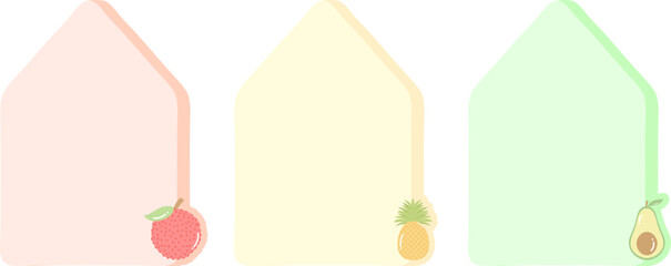 Cute Fruit Label Background Name Tag Text Box