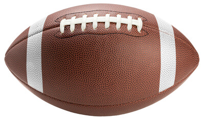 American football ball isolated on white background, Leather American football ball sports...