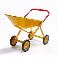 red wheelbarrow isolated on white