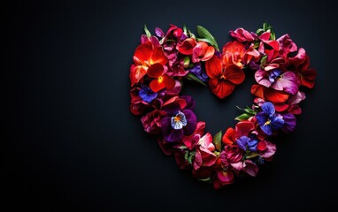 Obraz premium Saint Valentines Day and 8 march womans day heart on bright black background