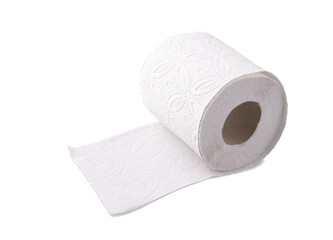 Simple toilet paper on white background