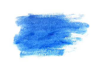 Fototapeta premium Abstract blue watercolor on white background.