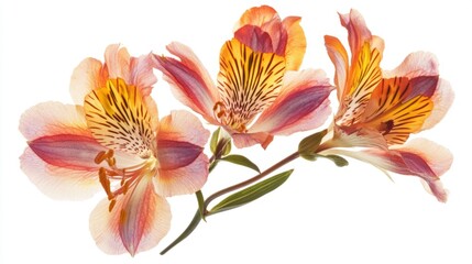 Alstroemeria white background. Generative AI