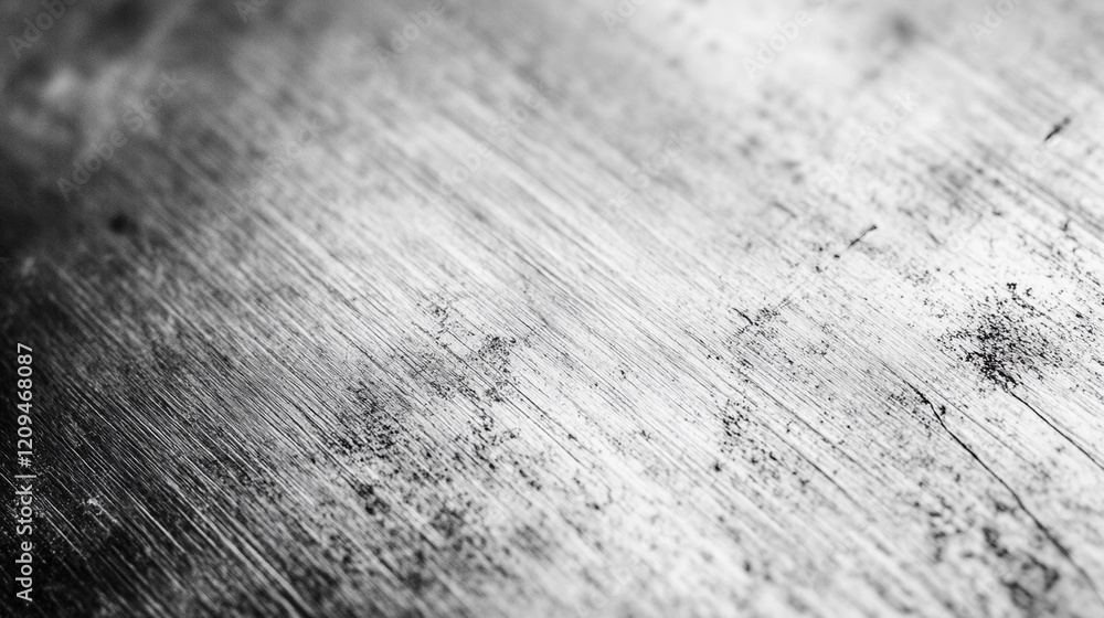Poster surface exhibiting visible scratches and signs of aging with a metallic sheen captured in natural li
